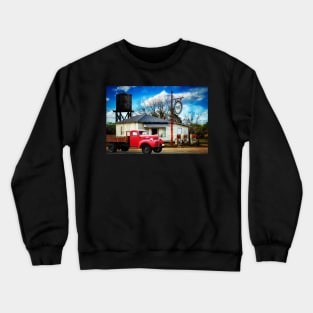 Vintage Gas Station And Truck Crewneck Sweatshirt